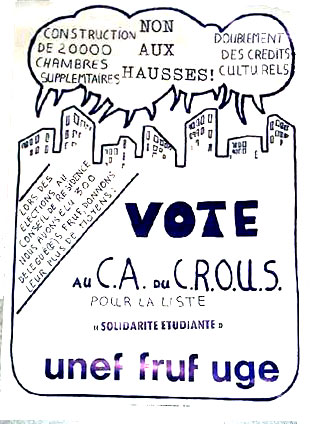  Affiche pour des élections aux CROUS, vers 1985