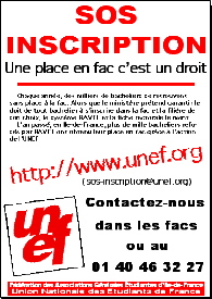 SOS Inscription, juillet 2000